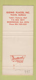 Matchbook Cover - Going Places Travel Agency Birmingham MI 30 Strike