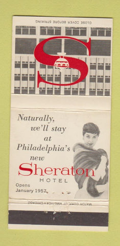 Matchbook Cover - Sheraton Hotel Philadelphia PA girlie WEAR 30 Strike