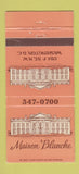 Matchbook Cover - Maison Blanche Washington DC 30 Strike