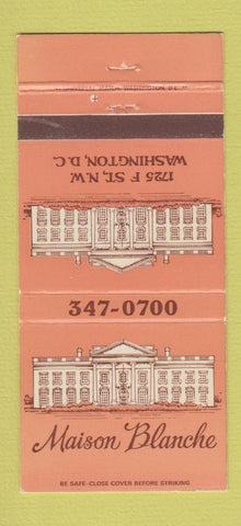 Matchbook Cover - Maison Blanche Washington DC 30 Strike