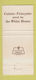 Matchbook Cover - Maison Blanche Washington DC 30 Strike