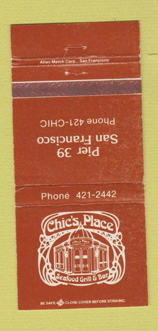 Matchbook Cover - Chic's Place Seafood San Francisco CA WEAR 30 Strike