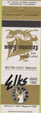 Matchbook Cover - Matchbook Cover Elks Club Inglewood CA