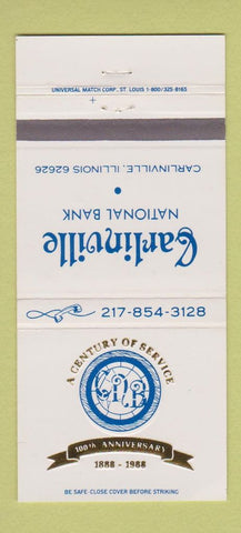 Matchbook Cover - Carlinville National Bank IL 30 Strike