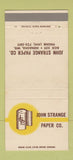 Matchbook Cover - John Strange Paper Company Menasha WI 30 Strike