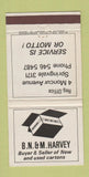 Matchbook Cover - BN&M Harvey Boxes Springvale 30 Strike