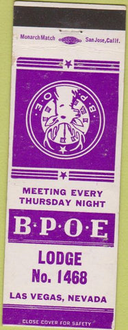 Matchbook Cover - Matchbook Cover Elks Club Las Vegas NV