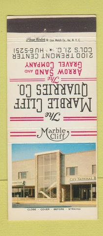 Matchbook Cover - Marble Cliff Quarries  30 Strike