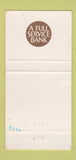 Matchbook Cover - Franklin Bank St Albans Richford Milton VT WEAR 30 Strike