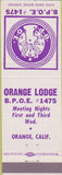 Matchbook Cover - Matchbook Cover Elks Club Orange CA