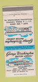 Matchbook Cover - George Washington Motor Lodges King of Prussia PA 30 Strike
