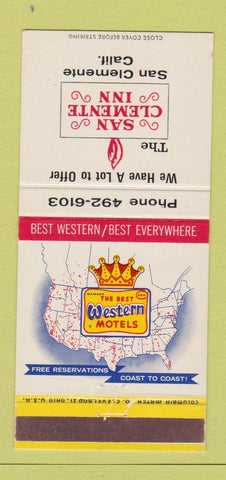 Matchbook Cover - Best Western San Clemente Inn CA 30 Strike