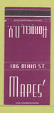 Matchbook Cover - Mapes' Hornell NY WEAR 30 Strike