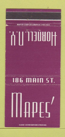 Matchbook Cover - Mapes' Hornell NY WEAR 30 Strike