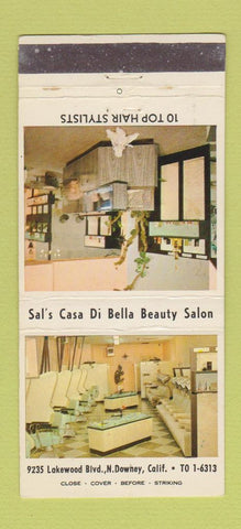 Matchbook Cover - Sal's Casa Di Bella Downey CA salon WEAR 30 Strike