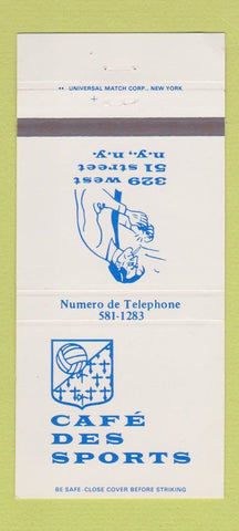 Matchbook Cover - Cafe Des Sports New York City 30 Strike