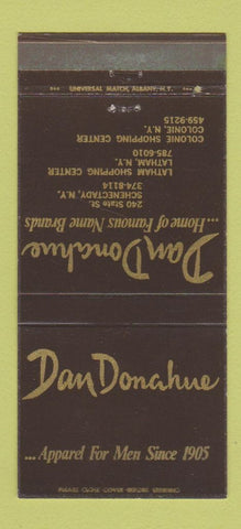 Matchbook Cover - Don Donahue Men's Clothes Schenectady Latham NY 30 Strike