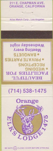 Matchbook Cover - Matchbook Cover Elks Club Orange CA