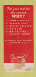 Matchbook Cover - Bluestone Coal Bluestone WV 30 Strike