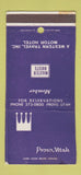 Matchbook Cover - Master Hosts Motor Hotels Provo UT WEAR 30 Strike