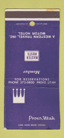 Matchbook Cover - Master Hosts Motor Hotels Provo UT WEAR 30 Strike