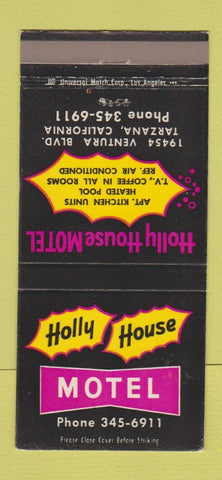 Matchbook Cover - Holly House Motel Tarzana CA 30 Strike