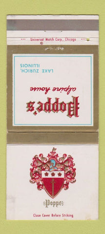 Matchbook Cover - Poppe's Alpine House Lake Zurich IL WEAR 30 Strike