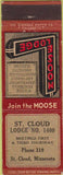 Matchbook Cover - Matchbook Cover Elks Club St Cloud MN WORN