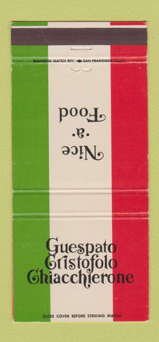 Matchbook Cover - Guespato Cristofolo Chiacchierone Restaurant 30 Strike