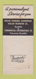 Matchbook Cover - Hullin Terminal Trucking Seattle Tacoma WA WEAR 30 Strike