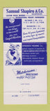 Matchbook Cover Samuel Shapiro Home Brokers Baltimore MD Washington DC 30 Strike