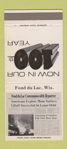 Matchbook Cover - Fond Du Lac WI Commonwealth Reporter Newspaper 30 Strike