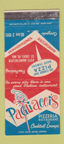 Matchbook Cover - Pagliacci's Pizza St Louis MO 30 Strike