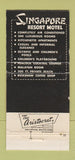 Matchbook Cover - The Singapore Motel Miami Beach FL WEAR 30 Strike