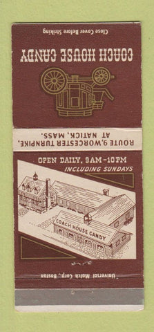 Matchbook Cover - Coach House Candy Natick MA 30 Strike