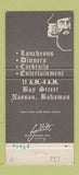 Matchbook Cover - Blackbeard's Tavern Nassau Bahamas 30 Strike