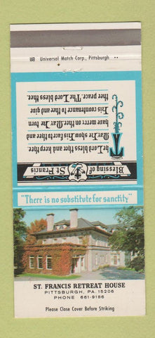 Matchbook Cover - St Francis Retreat House Pittsburgh PA 30 Strike