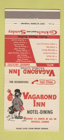 Matchbook Cover - Vagabond Inn Motel Rochelle IL 30 Strike