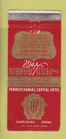 Matchbook Cover - Penn Harris Hotel Harrisburg PA WEAR 30 Strike