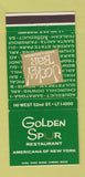 Matchbook Cover - Golden Spur Restaurant New York City 30 Strike