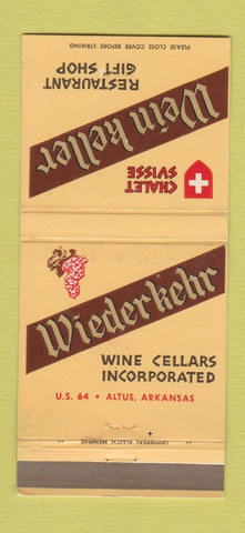 Matchbook Cover - Wein Keller Chalet Suisse Altus AR 30 Strike
