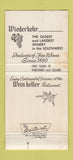 Matchbook Cover - Wein Keller Chalet Suisse Altus AR 30 Strike