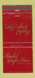 Matchbook Cover - Buhl Cafe Bar  30 Strike