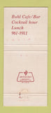 Matchbook Cover - Buhl Cafe Bar  30 Strike