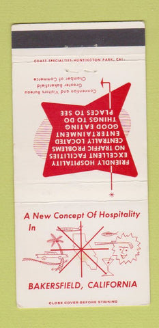 Matchbook Cover - Convention Visitors Bureau Bakersfield CA 30 Strike