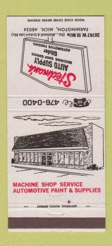 Matchbook Cover - Stedman's Auto Supply Ditzler Paint Farmingon MI 30 Strike