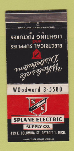 Matchbook Cover - Splane Electric Supply Detroit MI WEAR 30 Strike