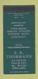 Matchbook Cover - FB Thormann Concrete Utica MI 30 Strike