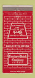Matchbook Cover - Century Brick Detroit MI 30 Strike