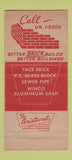Matchbook Cover - Century Brick Detroit MI 30 Strike